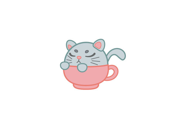 Cat in a Coffee Cup
