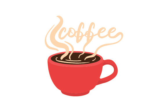 Coffee Cup with Coffee Written in Steam