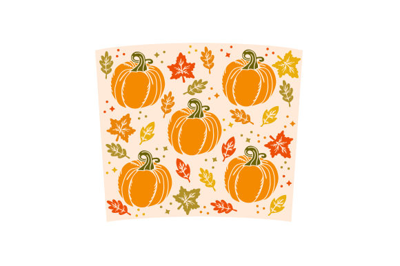 Pumpkin-Themed 16oz Hot Cup Wrap